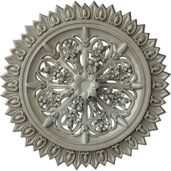 Ekena Millwork Lariah Ceiling Medallion (Fits Canopies up to 1 3/8"), 24 3/4"OD 1 3/8"ID x 3 1/4"P, Flash Gold CM24LAFLS - main